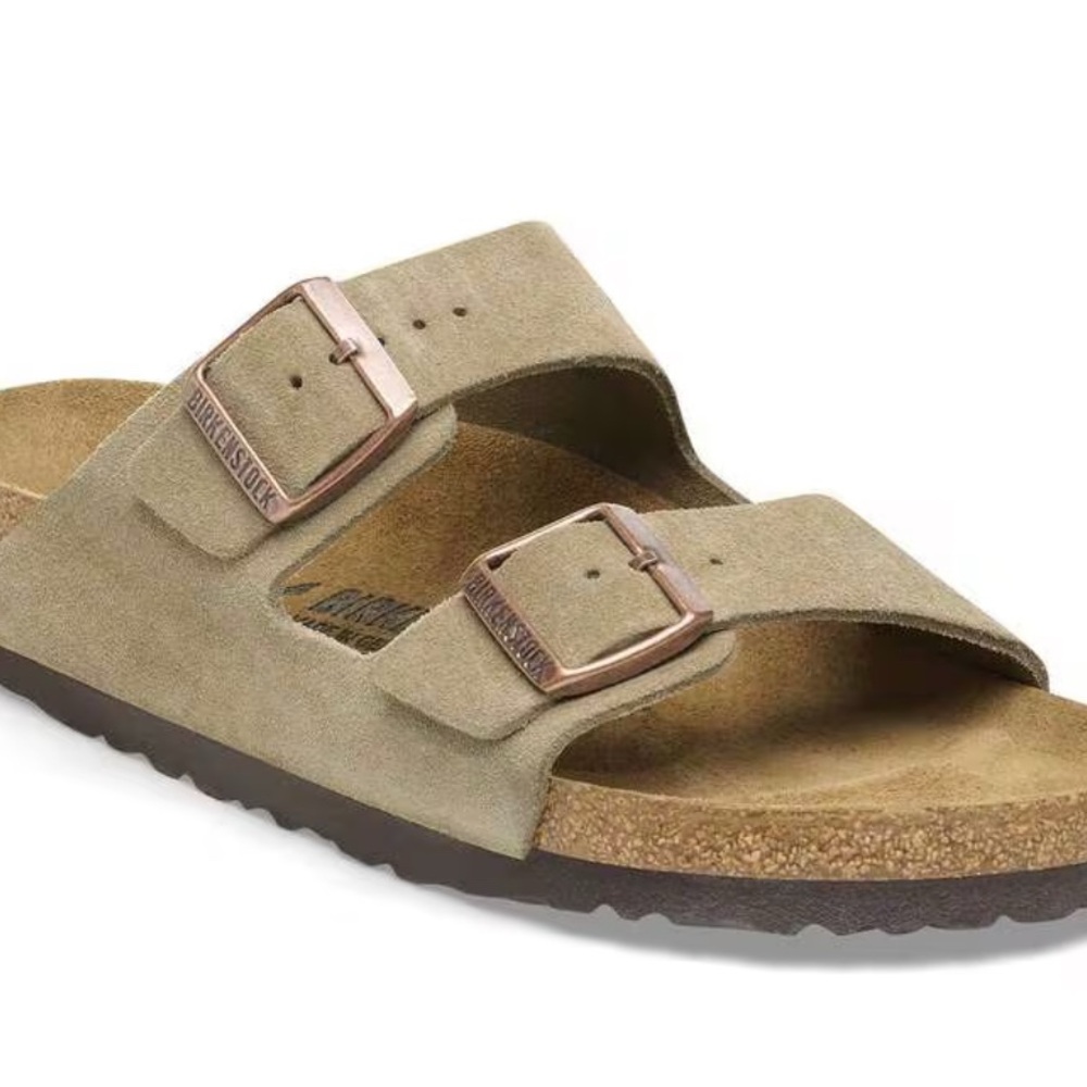 Birkenstock Olive Suede Buckle Sandals